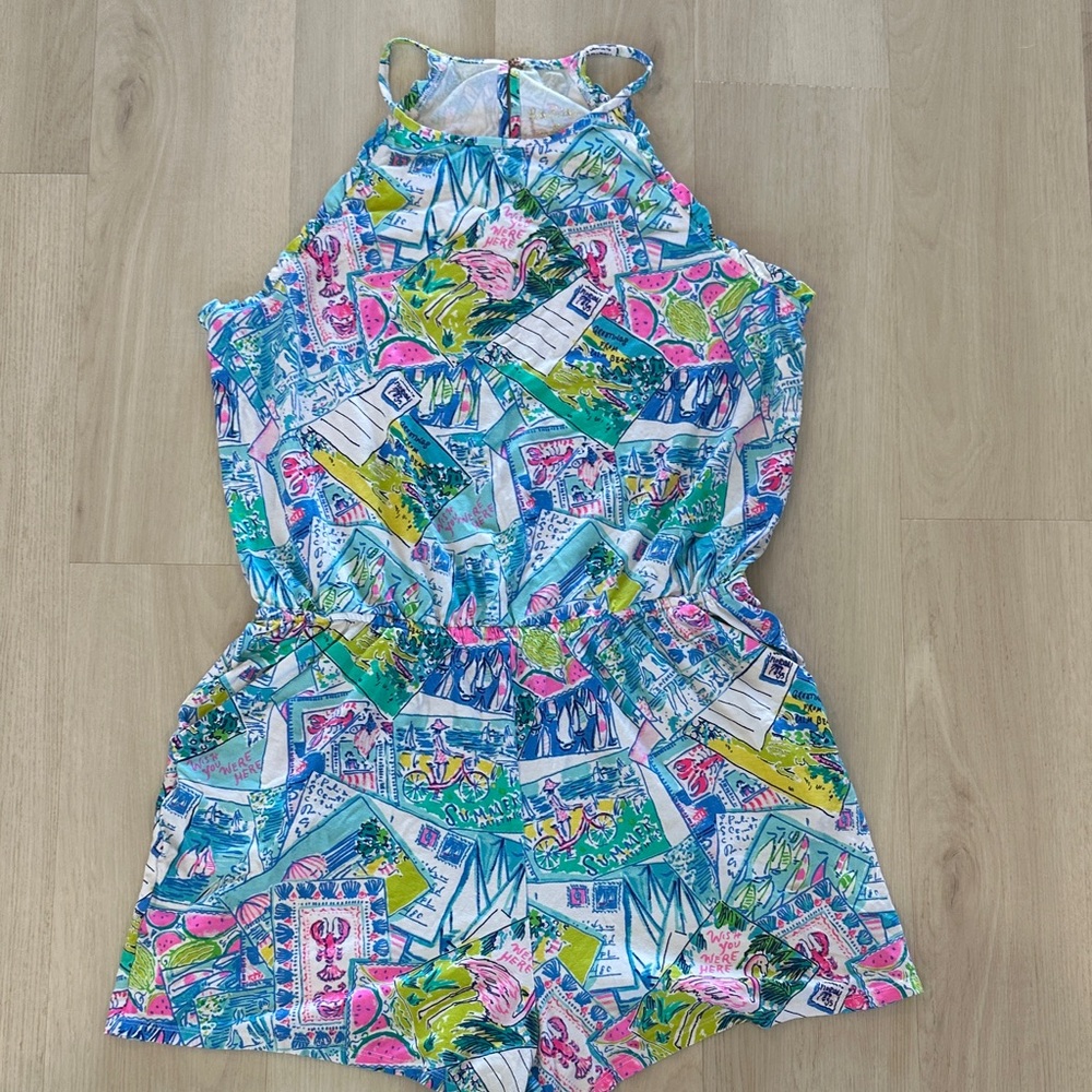 Lilly Pulitzer Dayley Romper in Wish You Were Here
